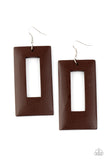 Totally Framed - Brown Earrings - Paparazzi Accessories Earrings Bedazzle Me Pretty Mobile Fashion Boutique