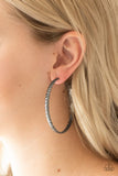 Totally Off The HOOP - Black Earrings - Paparazzi Accessories Earrings Bedazzle Me Pretty Mobile Fashion Boutique