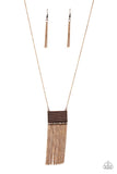 Totally Tassel - Copper Necklace - Paparazzi Accessories Necklace Bedazzle Me Pretty Mobile Fashion Boutique