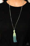 Totally Tasseled - Green Necklace - Paparazzi Accessories Necklace Bedazzle Me Pretty Mobile Fashion Boutique