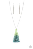 Totally Tasseled - Green Necklace - Paparazzi Accessories Necklace Bedazzle Me Pretty Mobile Fashion Boutique