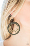 Totally Textured - Brass Earrings - Paparazzi Accessories Earrings Bedazzle Me Pretty Mobile Fashion Boutique
