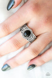 Totally Tidal - Black Ring - Paparazzi Accessories Ring Bedazzle Me Pretty Mobile Fashion Boutique