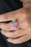 Totally Tidal - Pink Ring - Paparazzi Accessories Ring Bedazzle Me Pretty Mobile Fashion Boutique