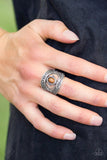 Totally Tourist - Brown Ring - Paparazzi Accessories Ring Bedazzle Me Pretty Mobile Fashion Boutique