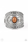 Totally Tourist - Brown Ring - Paparazzi Accessories Ring Bedazzle Me Pretty Mobile Fashion Boutique