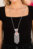 Totem Tassel - Orange Necklace - Paparazzi Accessories Necklace Bedazzle Me Pretty Mobile Fashion Boutique