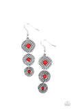 Totem Temptress - Red Earrings - Paparazzi Accessories Earrings Bedazzle Me Pretty Mobile Fashion Boutique