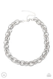 Tough Crowd - Silver Necklace - Paparazzi Accessories Necklace Bedazzle Me Pretty Mobile Fashion Boutique