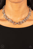 Tough Crowd - Silver Necklace - Paparazzi Accessories Necklace Bedazzle Me Pretty Mobile Fashion Boutique