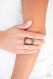 Tour de Contour - Black Ring - Paparazzi Accessories Ring Bedazzle Me Pretty Mobile Fashion Boutique