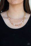 Tour de Demure - Gold Necklace - Paparazzi Accessories Necklace Bedazzle Me Pretty Mobile Fashion Boutique