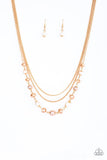 Tour de Demure - Gold Necklace - Paparazzi Accessories Necklace Bedazzle Me Pretty Mobile Fashion Boutique