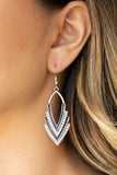 Tour de Force - White Earrings - Paparazzi Accessories Earrings Bedazzle Me Pretty Mobile Fashion Boutique