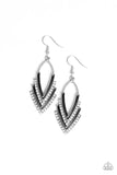 Tour de Force - White Earrings - Paparazzi Accessories Earrings Bedazzle Me Pretty Mobile Fashion Boutique