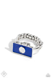 Tourist Timestamp - Blue Ring - Paparazzi Accessories Ring Bedazzle Me Pretty Mobile Fashion Boutique