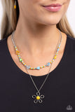 Traditionally Trendy - Yellow Necklace - Paparazzi Accessories Necklace Bedazzle Me Pretty Mobile Fashion Boutique