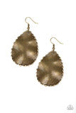 Trail Ware - Brass Earrings - Paparazzi Accessories Earrings Bedazzle Me Pretty Mobile Fashion Boutique