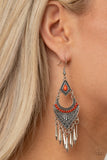 Trailblazer Beam - Orange Earrings - Paparazzi Accessories Earrings Bedazzle Me Pretty Mobile Fashion Boutique