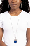Trailblazing Talisman - Blue Necklace - Paparazzi Accessories Necklace Bedazzle Me Pretty Mobile Fashion Boutique