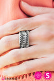 Trailblazing Texture - Silver Ring - Paparazzi Accessories Ring Bedazzle Me Pretty Mobile Fashion Boutique