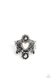 Trailblazing Tribute - White Ring - Paparazzi Accessories Ring Bedazzle Me Pretty Mobile Fashion Boutique