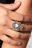 Trailblazing Tribute - White Ring - Paparazzi Accessories Ring Bedazzle Me Pretty Mobile Fashion Boutique