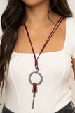 Tranquil Artisan - Red Necklace - Paparazzi Accessories Necklace Bedazzle Me Pretty Mobile Fashion Boutique