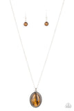 Tranquil Talisman - Brown Necklace - Paparazzi Accessories Necklace Bedazzle Me Pretty Mobile Fashion Boutique