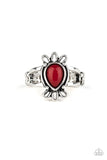 Tranquil Tide - Red Ring - Paparazzi Accessories Ring Bedazzle Me Pretty Mobile Fashion Boutique