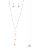 Tranquil Tidings - Orange Necklace - Paparazzi Accessories Necklace Bedazzle Me Pretty Mobile Fashion Boutique