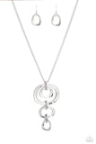 Tranquil Trickle - Silver Necklace - Paparazzi Accessories Necklace Bedazzle Me Pretty Mobile Fashion Boutique