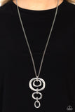 Tranquil Trickle - Silver Necklace - Paparazzi Accessories Necklace Bedazzle Me Pretty Mobile Fashion Boutique