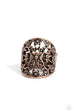 Transfixed Treasure - Copper Ring - Paparazzi Accessories Ring Bedazzle Me Pretty Mobile Fashion Boutique