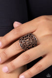Transfixed Treasure - Copper Ring - Paparazzi Accessories Ring Bedazzle Me Pretty Mobile Fashion Boutique