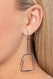 Trapezoidal Transcendence - Black Earrings - Paparazzi Accessories Earrings Bedazzle Me Pretty Mobile Fashion Boutique