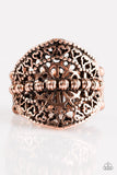 Travel Treasure - Copper Ring - Paparazzi Accessories Ring Bedazzle Me Pretty Mobile Fashion Boutique