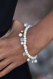 Treasure Chest Chic - White Bracelet - Paparazzi Accessories Bracelet Bedazzle Me Pretty Mobile Fashion Boutique