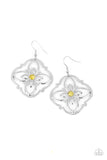 Treasure GROVE - Yellow Earrings - Paparazzi Accessories Earrings Bedazzle Me Pretty Mobile Fashion Boutique