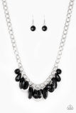 Treasure Shore - Black Necklace - Paparazzi Accessories Necklace Bedazzle Me Pretty Mobile Fashion Boutique