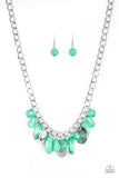 Treasure Shore - Green Necklace - Paparazzi Accessories Necklace Bedazzle Me Pretty Mobile Fashion Boutique