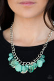 Treasure Shore - Green Necklace - Paparazzi Accessories Necklace Bedazzle Me Pretty Mobile Fashion Boutique