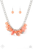 Treasure Shore - Orange Necklace - Paparazzi Accessories Necklace Bedazzle Me Pretty Mobile Fashion Boutique