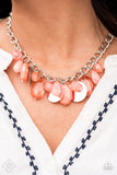 Treasure Shore - Orange Necklace - Paparazzi Accessories Necklace Bedazzle Me Pretty Mobile Fashion Boutique