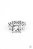 Treasured Twinkle - White Ring - Paparazzi Accessories Ring Bedazzle Me Pretty Mobile Fashion Boutique