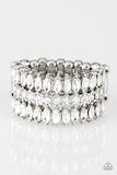 Treasury Fund - White Ring - Paparazzi Accessories Ring Bedazzle Me Pretty Mobile Fashion Boutique