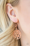 TREE Ring Circus - Copper Earrings - Paparazzi Accessories Earrings Bedazzle Me Pretty Mobile Fashion Boutique