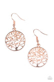 TREE Ring Circus - Copper Earrings - Paparazzi Accessories Earrings Bedazzle Me Pretty Mobile Fashion Boutique