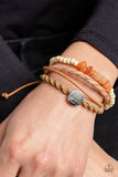 Treetop Trail Guide - Orange Bracelet - Paparazzi Accessories Bracelet Bedazzle Me Pretty Mobile Fashion Boutique
