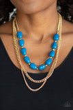 Trend Status - Blue Necklace - Paparazzi Accessories Necklace Bedazzle Me Pretty Mobile Fashion Boutique